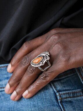Paparazzi Jewelry Accessories - Palm Princess - Orange Ring - Vintage